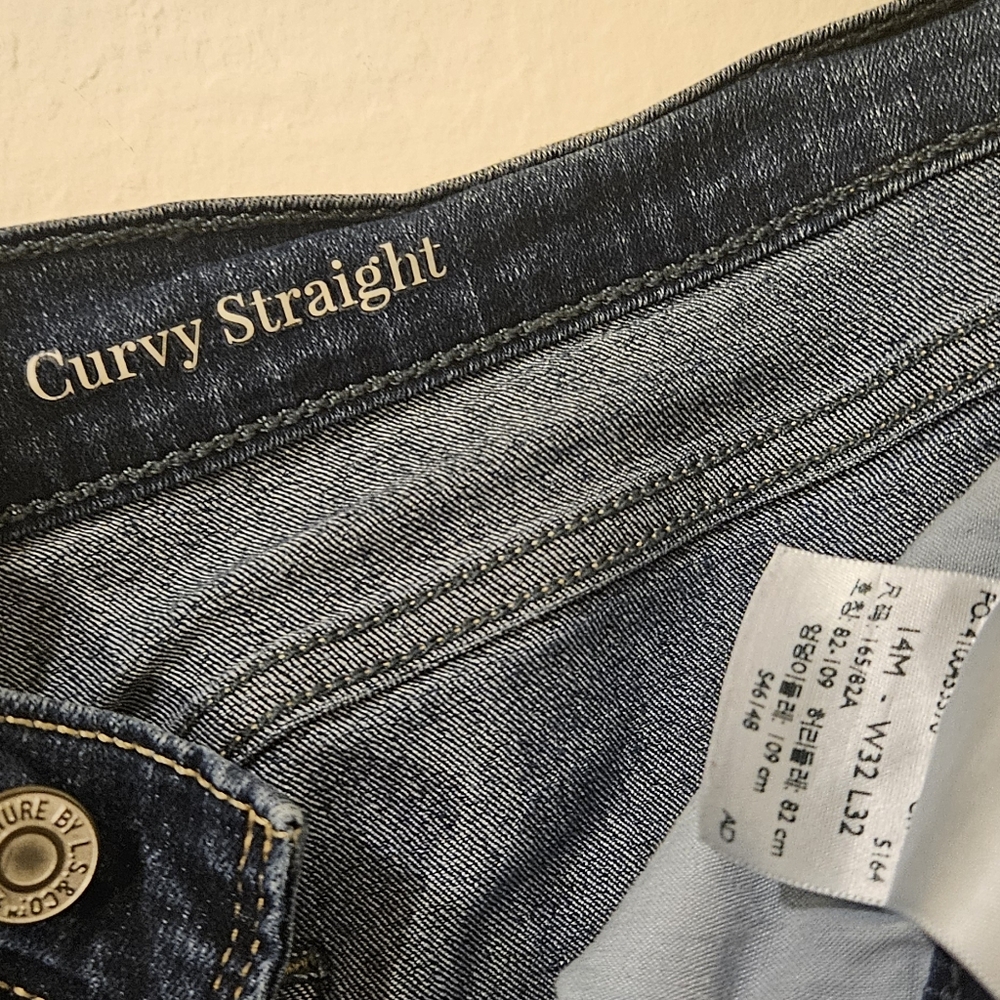 Curvy Straight Blue Jeans